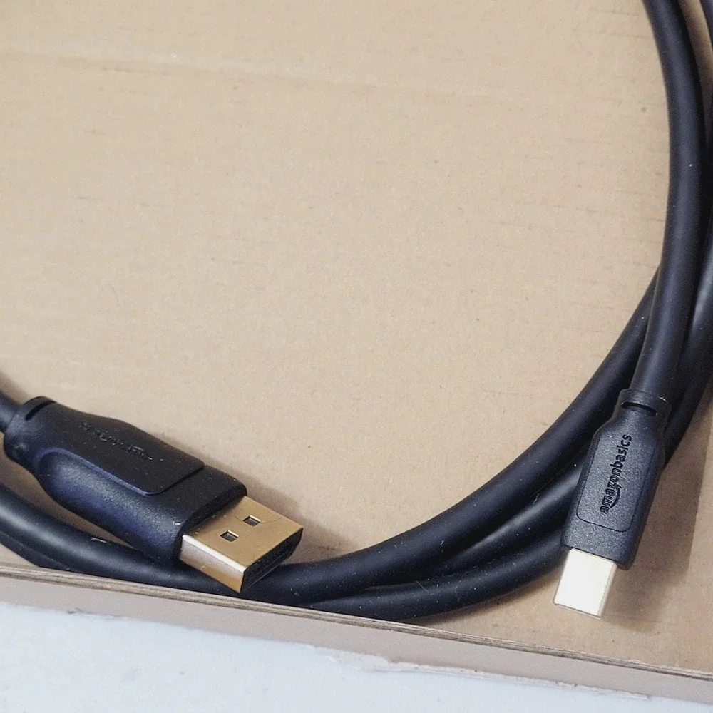 Lot of 2 Amazon Basics Mini DisplayPort to DisplayPort Cable 6ft Black